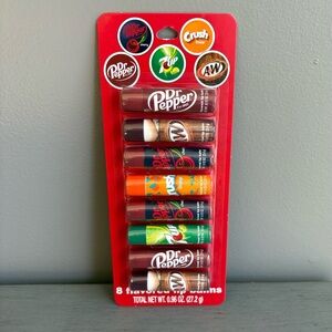 Flavored Lip Balms Pack With Dr Pepper Crush 7UP A&W Crush Soda 8pc Pack NEW